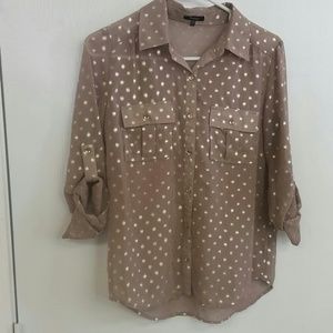Tan sheer blouse